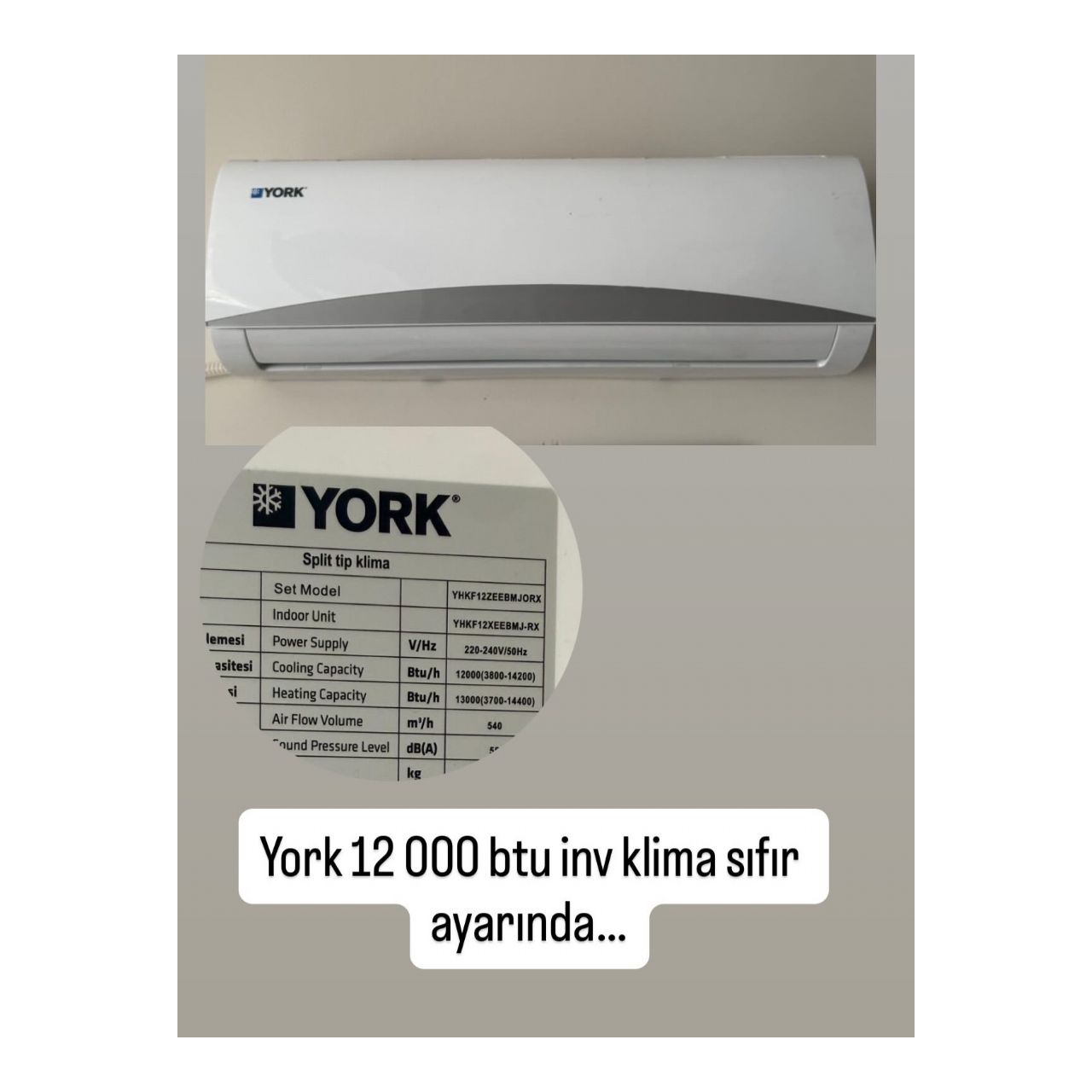 York 12000 btu inverter klima r32 gazlı - Görsel 1